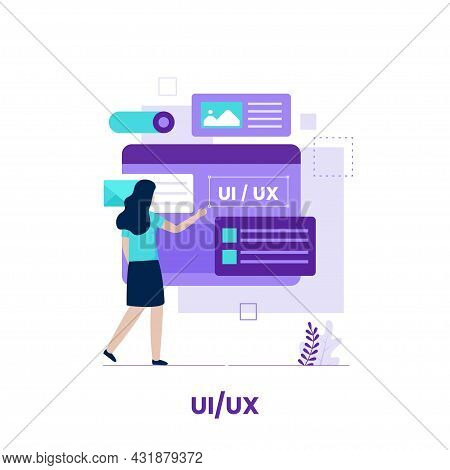 Flat Design Of Ui Ux Design Concept