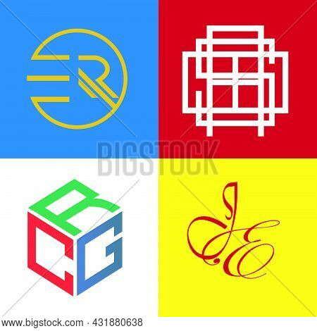 Set Bundle Monogram Minimalist Logo Er, Asb, Crg Dan Js
