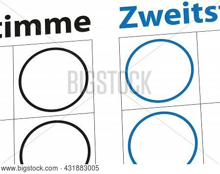 Generic Sample Of A Ballot Paper Of An Election In Germany With Division Of The Words Erstimme Und Z