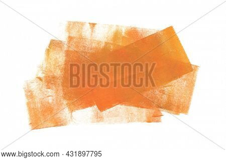 Abstract color acrylic and watercolor smear stai blot painting. Monotype template. Canvas texture background. Isolated on white.