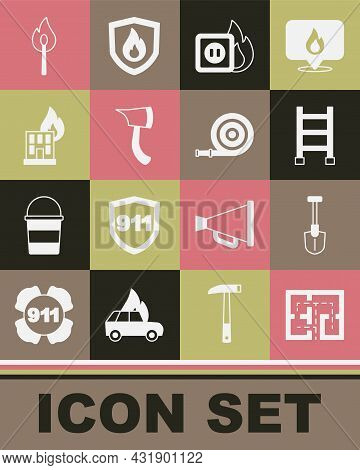 Set Evacuation Plan, Fire Shovel, Escape, Electric Wiring Of Socket In Fire, Firefighter Axe, Burnin