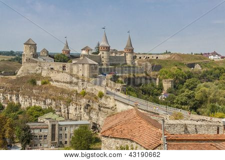 Starý hrad v Evropě Podilskyi, Ukrajina, Kamianets.