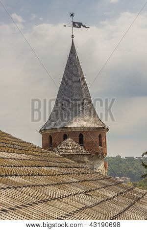 Tower Of Castle In  Kamianets Podilskyi, Ukraine, Europe.