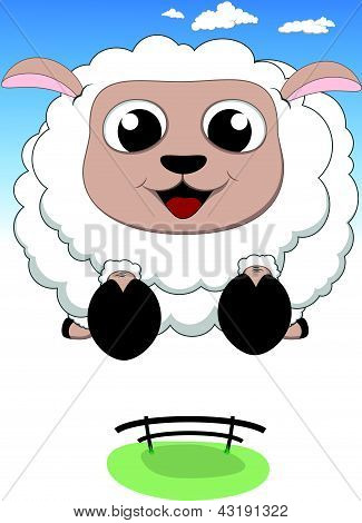 Gelukkig schapen springen