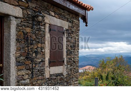 View Of Old Village Provesende In Heart Of Douro River Valley In Autumn, Wine Making Industry In Por