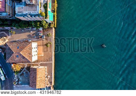 Aerial View Of The Lido De Venezia Island In Venice, Italy.