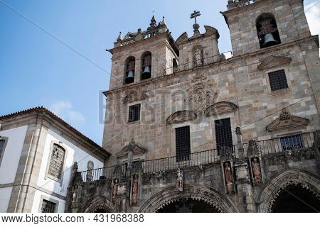 View of the Cathedral of Braga in the city of Braga, northern Portugal.