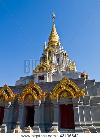 Thai Contemporary Pagoda, Srinakarinthara Mahasandhikiri Pagoda On Mae Salong Hill, Chiang Rai, Thai