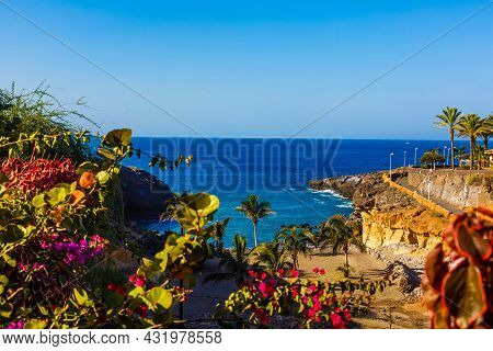 Beach Playa Paraiso Costa Adeje In Tenerife At Canary Islands