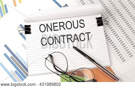 Onerous Contract Text On The Chart , Office Supplies, Business