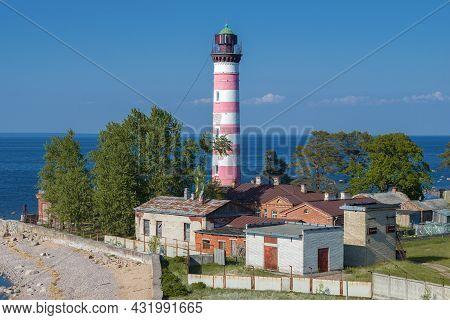 View Of The Complex Of Buildings Of The Old Shepelevsky Lighthouse On A Sunny June Day. Leningrad Re