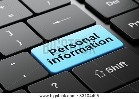 Privacy concept: Personal Information on computer keyboard