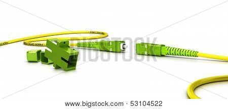 Fiber Optic Patchcord Over White