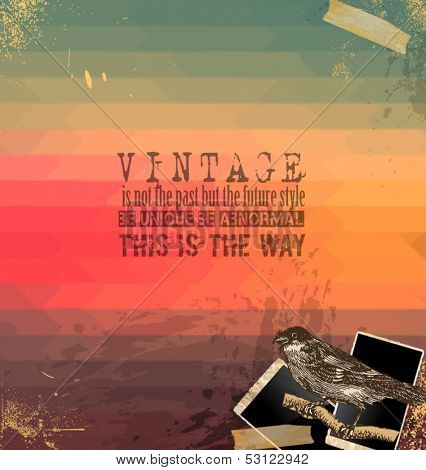 Vintage scrapbook composition with old style distressed postage design elements and antique photo frames plus some post stickers. Background is wood.
