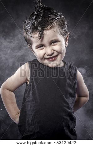 Pretty child rocker dress and funny expressions crested