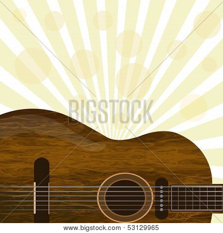 Guitar With Sunburst Background