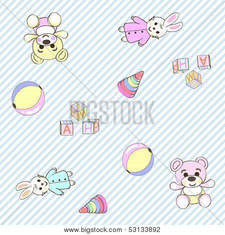 Cheerful children wallpaper. Illustration texture.