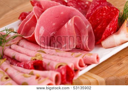 Salami, Mortadella And Bacon