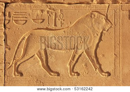 Ancient Hieroglyphics On The Walls Of Karnak Temple Complex, Luxor