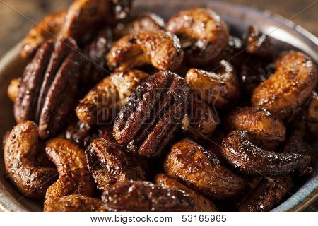 Brown Candied Caramelized Nuts