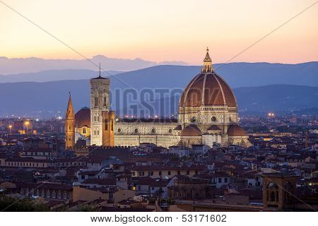Sunst View Of Cathedral Santa Maria Del Fiore, Florence