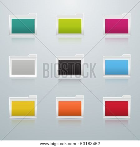 Set of Colored Folders