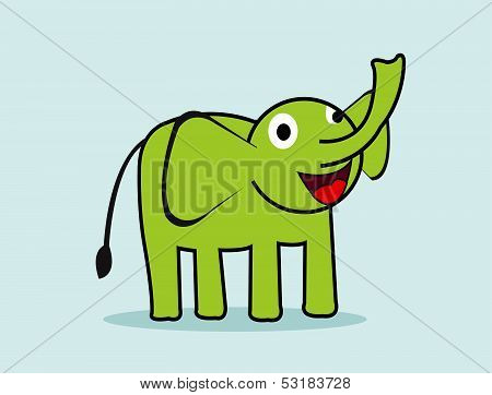 Cute cartoon elephant Vector illustration