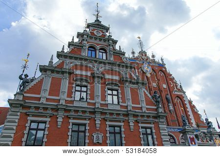 Riga , Latvia. Merchants House of Blackheads, the most beautiful house in the city
