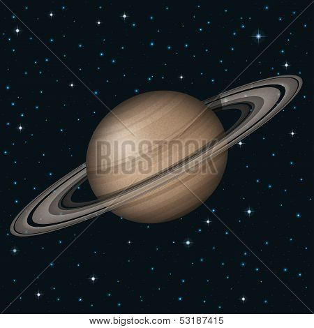 Planet Saturn in space