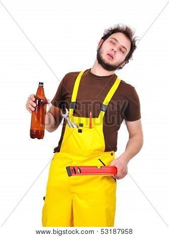 Builder With Beer