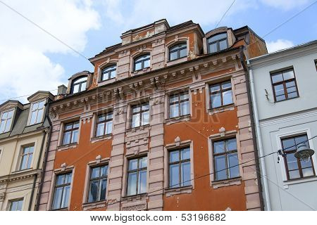Riga , Latvia. Typical architectural details