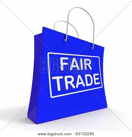 Fairtrade Shopping Bag Shows Fair Trade Product Or Products