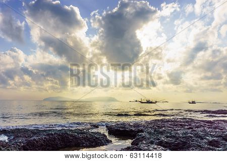 sunset with the sea