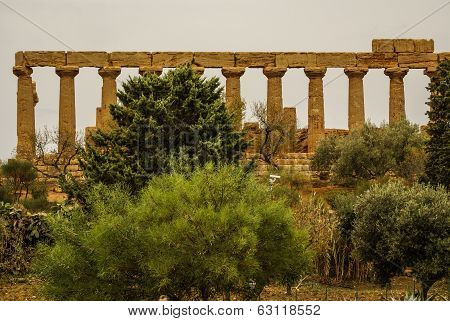 The Ruins Of Temple Of Concordia, Valey Of Temples, Agrigento, Sicily, Italy