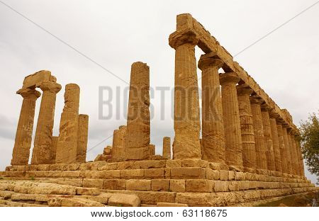 The Ruins Of Temple Of Concordia, Valey Of Temples, Agrigento, Sicily, Italy