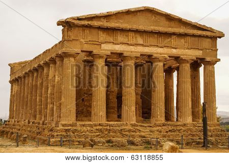 The Ruins Of Temple Of Concordia, Valey Of Temples, Agrigento, Sicily, Italy