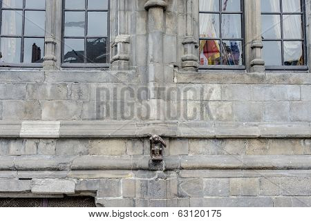 Guardhouse Monkey Statue In Mons, Belgium.