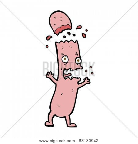 cartoon undercooked sausage