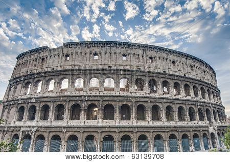 The Colosseum, Or The Coliseum In Rome, Italy