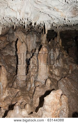 Karst Formations In The Cave. North Caucasus, Russia