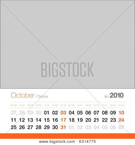 Kalender oktober 2010