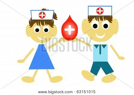 Blood Donation Concept Present By Red Blood Drop And White.