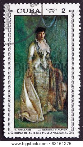 Postage Stamp Cuba 1972 Senora Malpica, Painting By G. Collazo