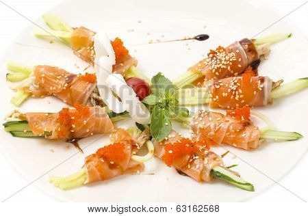 Fish rolls with herbs