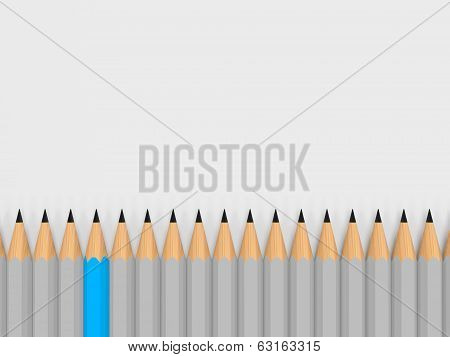Single Color Pencil Show Leadership In Crowd