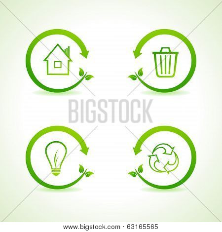 Set of eco icons stock vector
