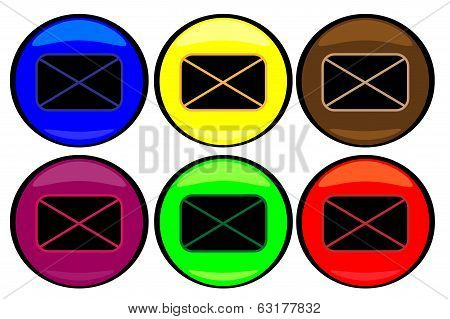 Button with mail envelope