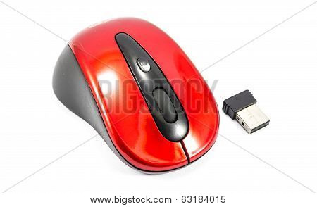 Old Red Wireless Mouse