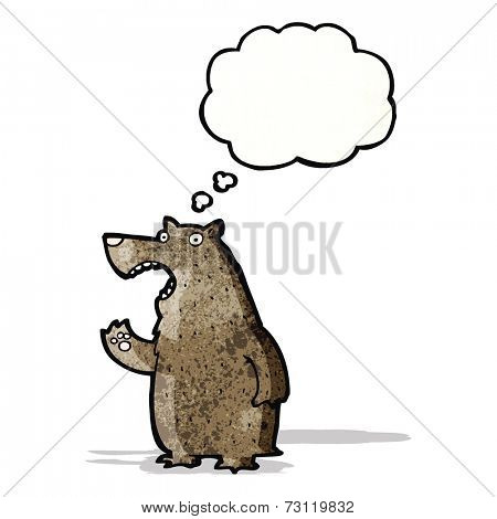 cartoon bear with though bubble
