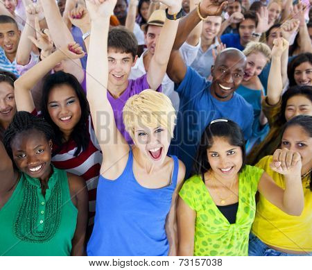 Large Group of People Celebrating